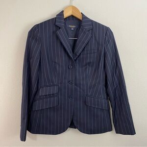 Brooks Brothers Navy Pinstripe Wool Blazer Coat Business Casual Classy Womens 0P